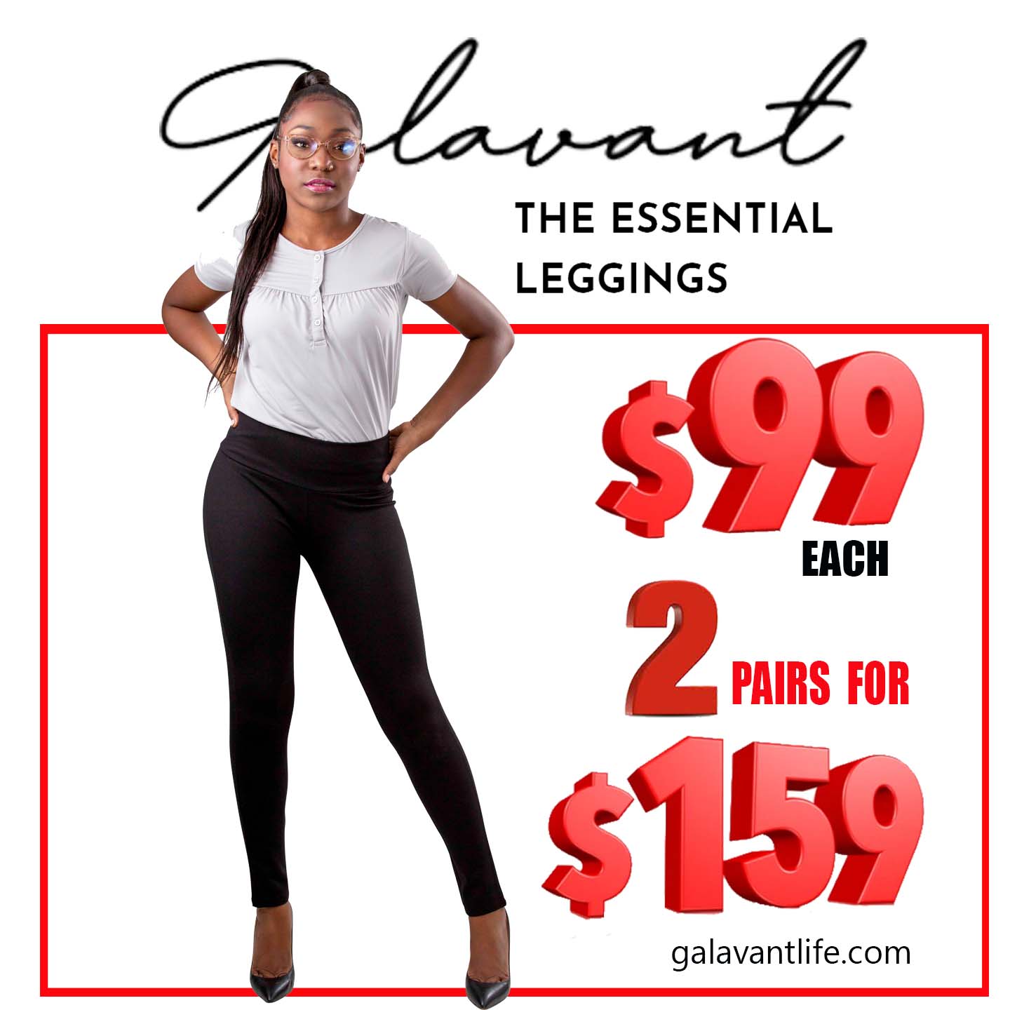 Galavant Essential Leggings campaign