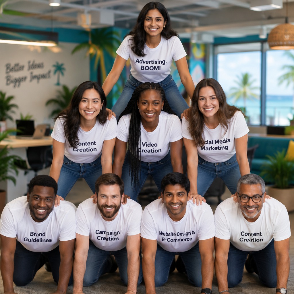 Creative team working together